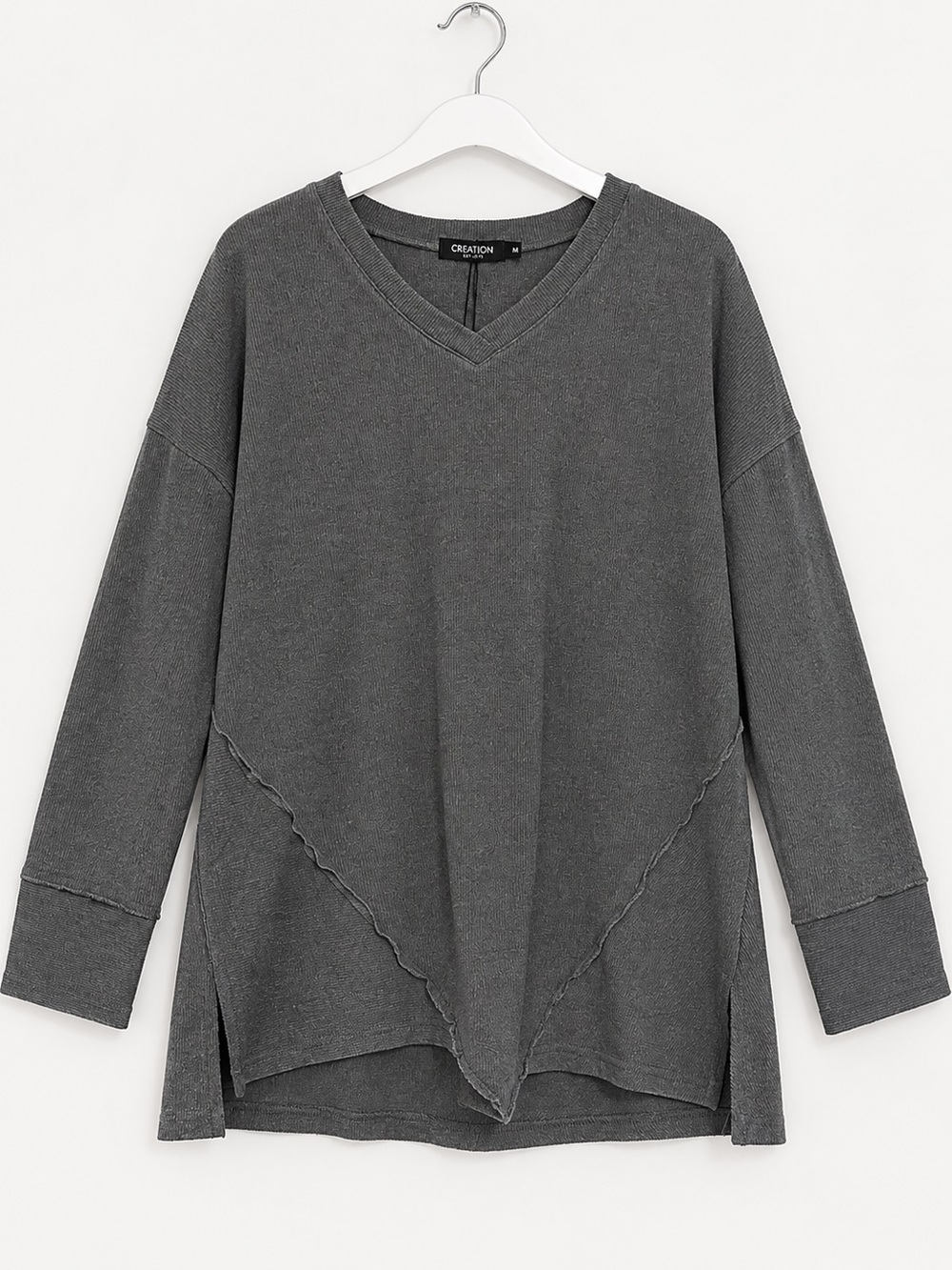 Gray Long Sleeve Top